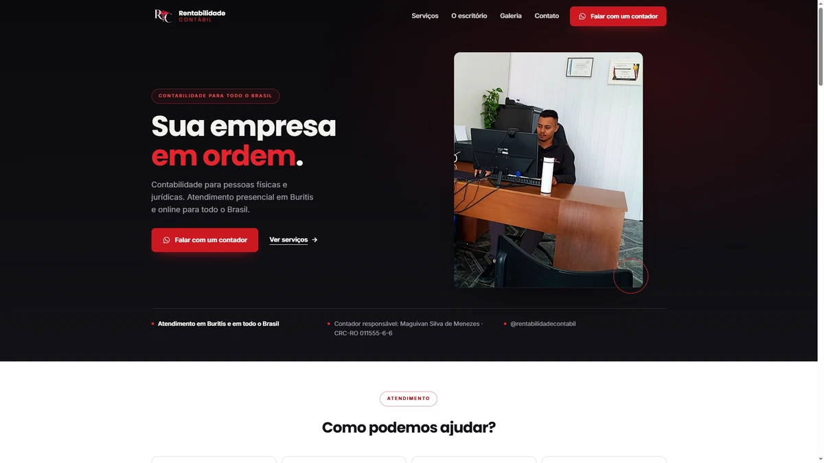 Site institucional feito pela Souza Soluções Digitais